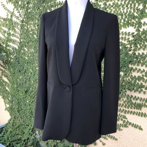 MaxMara black single breasted one button tuxedo blazer
